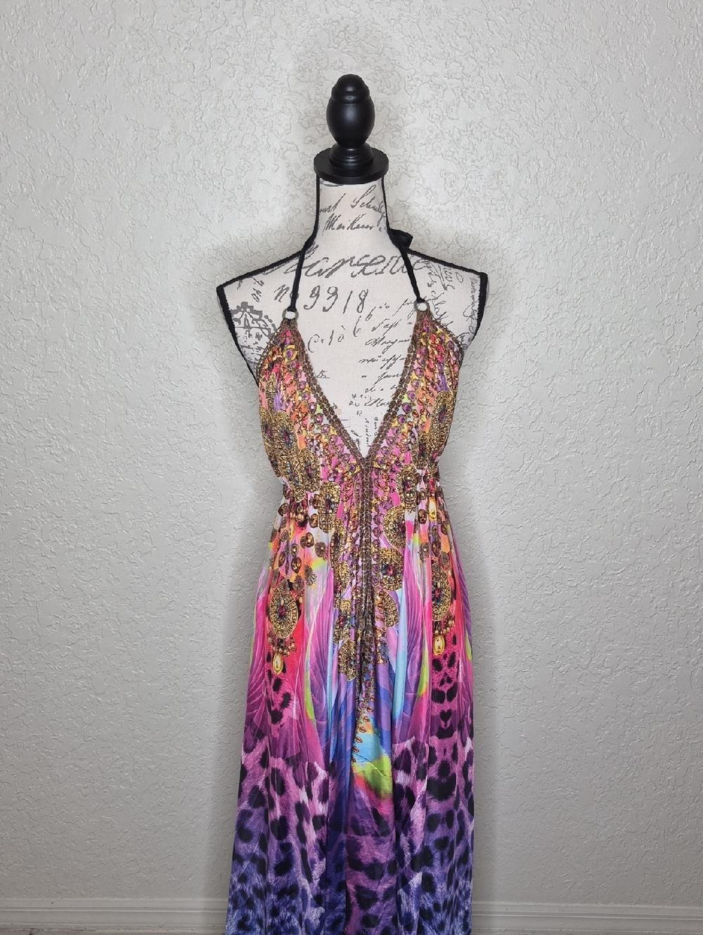 Sita Multicolored Embellished Handkerchief Hem Dress